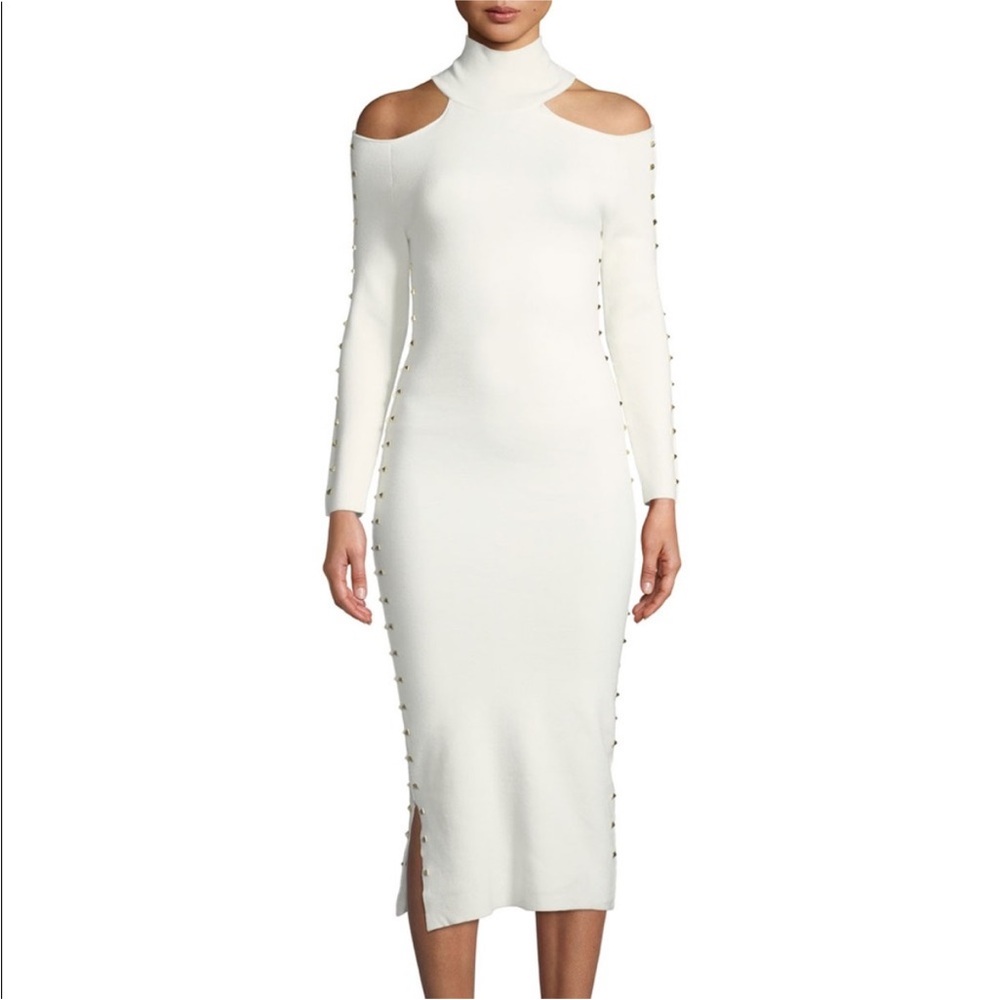 Alice and Olivia Kahlo cold shoulder dress